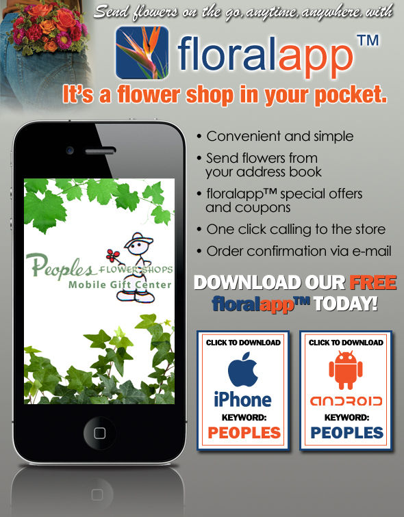 Send flowers from your iPhone or Android with our floralapp™.