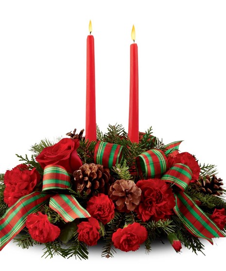Christmas Centerpiece - Double Candle