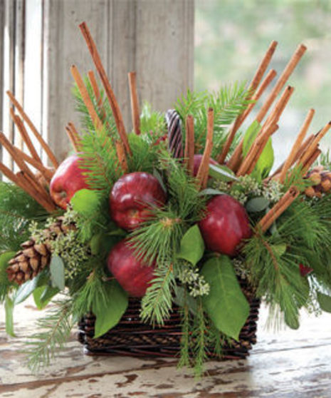 Cinnamon Cider Basket with Real Apples