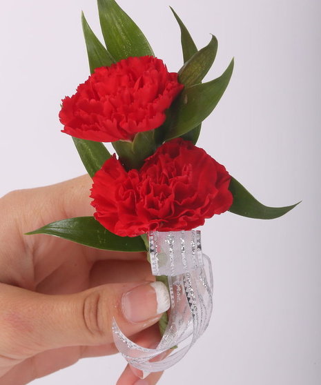 Classic Double Mini Carnation Boutonniere with Tuck