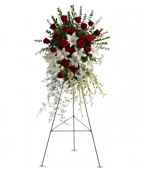 Lily and Rose Tribute Easel Spray