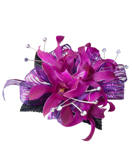 Dendrobium Orchid Corsage with Bling