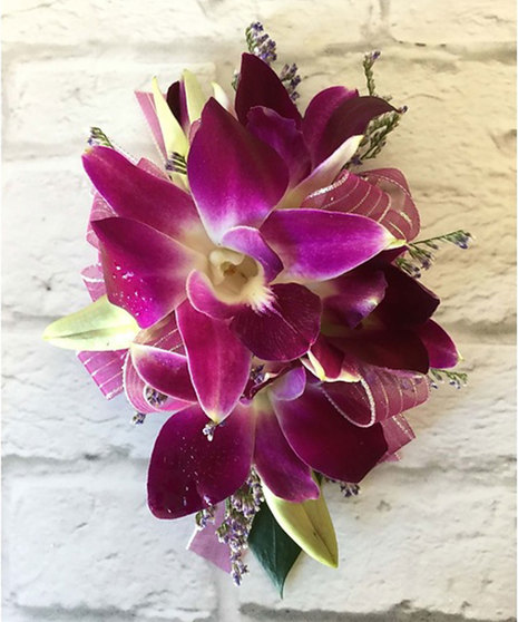 Dendrobium Orchid Corsage with Bling